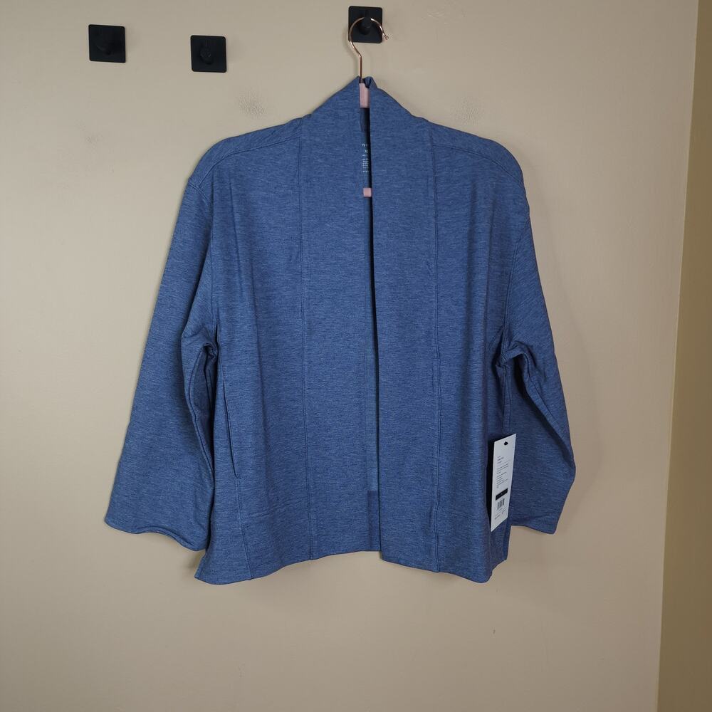 Ministry of Supply Fusion Terry Cardigan in Indigo Heather Size M
